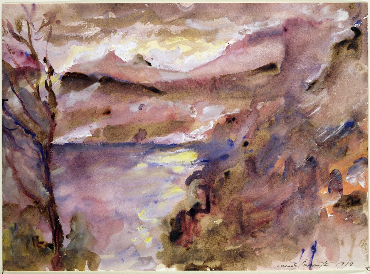 1919年Walchen湖的景色 作者 洛维斯·科林斯（Lovis Corinth）