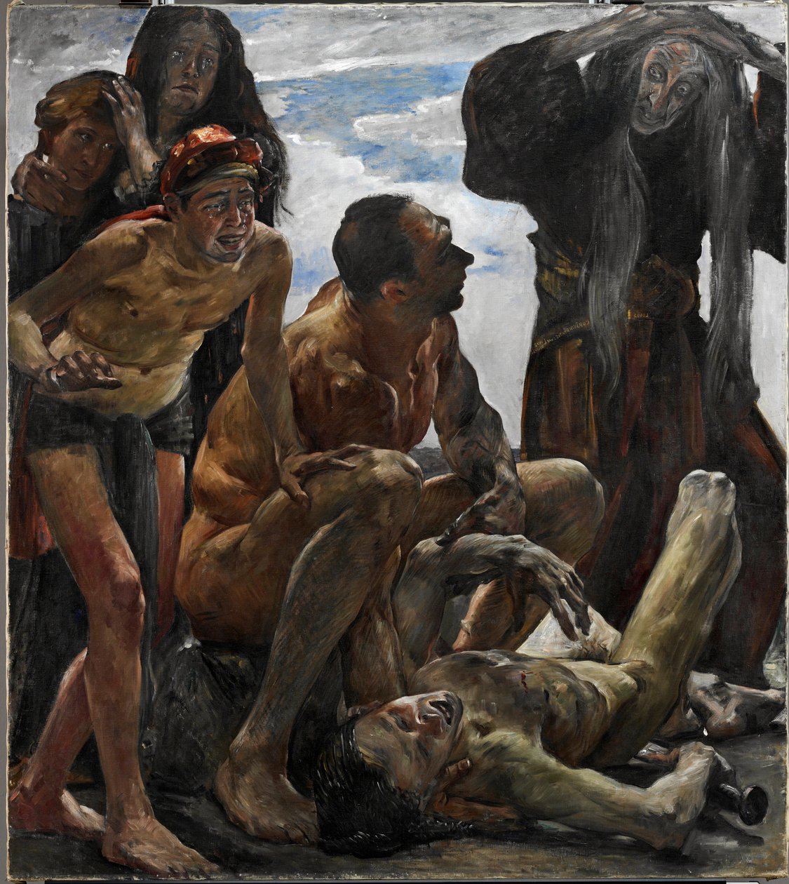 "Le deuil"（哀悼） Peinture de Lovis Corinth (1858-1925) - 1908 - 布面油画 Dim 192x174 cm Niedersaechsisches Landesmuseum, Hannover 作者 洛维斯·科林斯（Lovis Corinth）