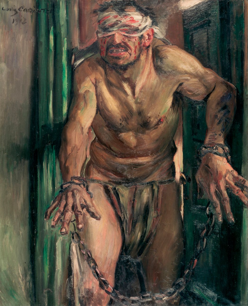 "" Samson aveugle "" (The Blinded Samson) peinture de Lovis Corinth (1858-1925) Dim 105x130 cm 布面油画 1912 柏林国立博物馆 作者 洛维斯·科林斯