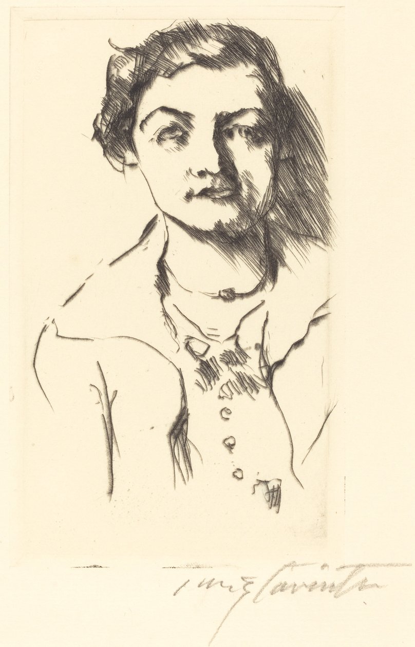 Bildnis einer Jungen Dame-Anneliese Halbe（一个年轻女人的肖像-Anneliese Halbe）。 作者 洛维斯·科林斯（Lovis Corinth）