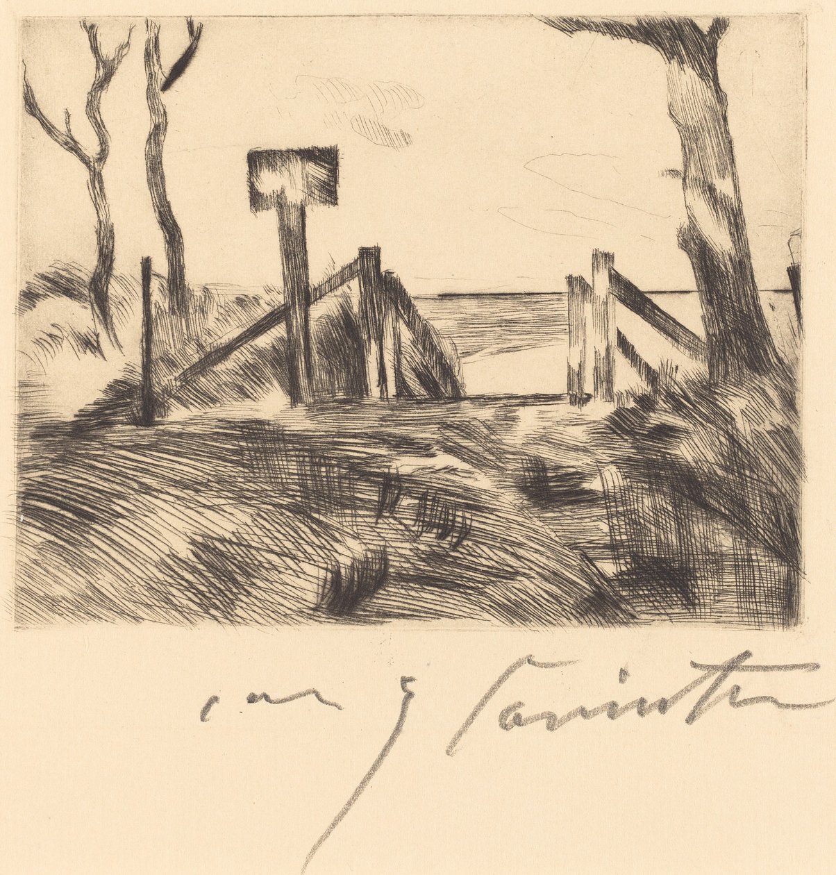 有标志的桥 有标志的桥，1916年。 作者 洛维斯·科林斯（Lovis Corinth）