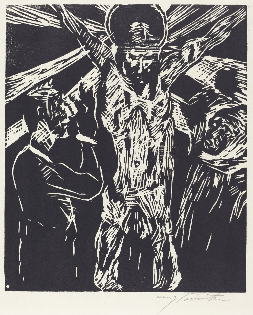 Christus am Kreuz 《受难记》，1919年。 作者 洛维斯·科林斯（Lovis Corinth）