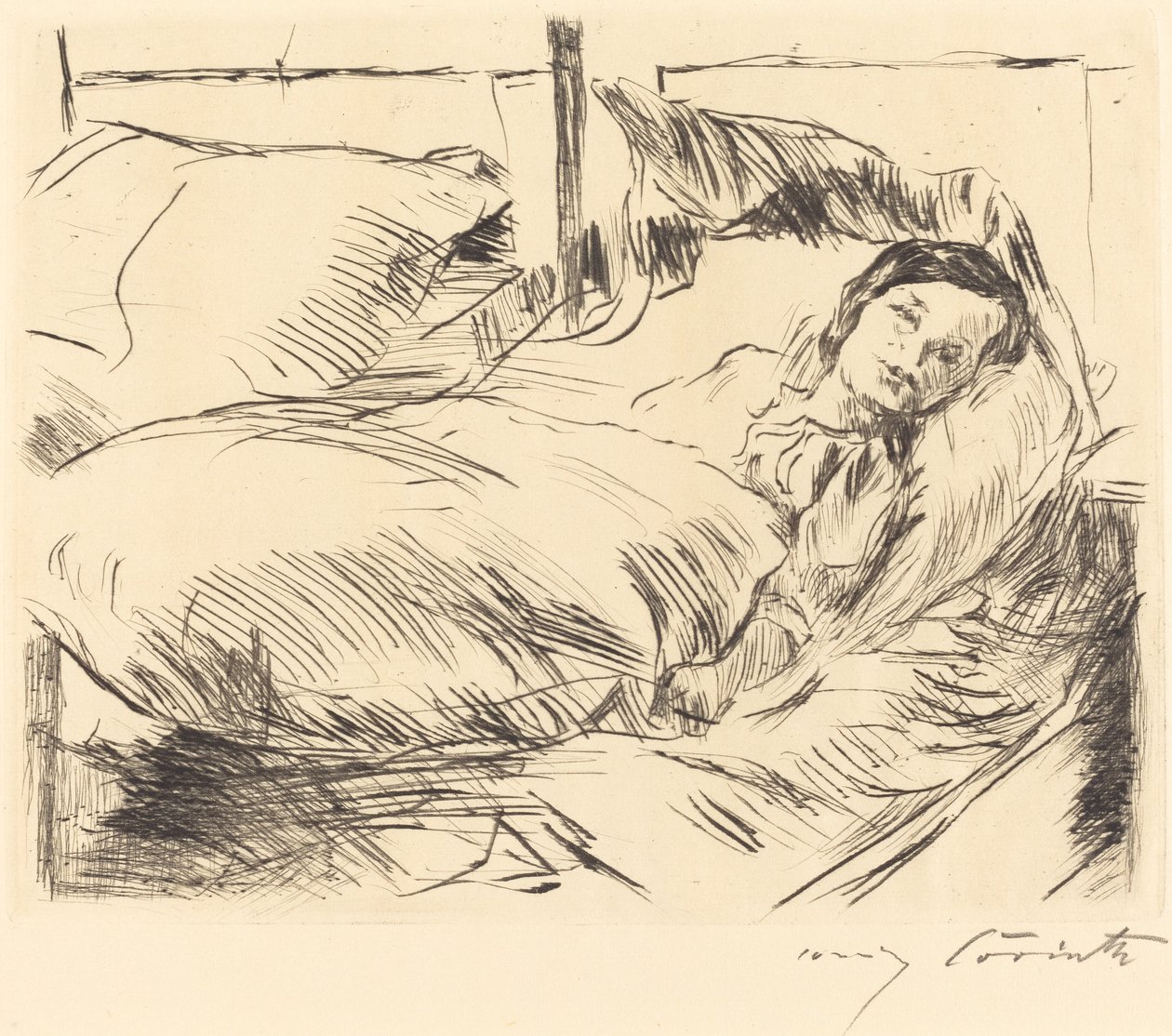 生病的孩子》（Das Kranke Kind）。 作者 洛维斯·科林斯（Lovis Corinth）