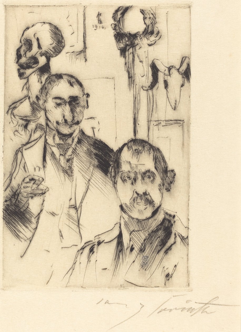 双人肖像与骷髅 双人肖像与骷髅，1916年。 作者 洛维斯·科林斯（Lovis Corinth）