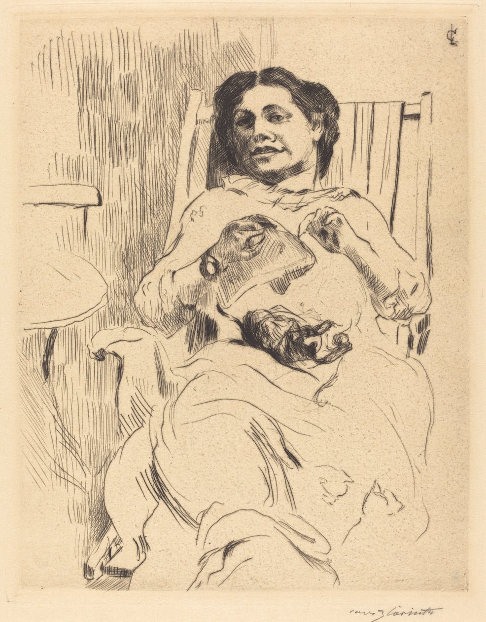 携带针线活的女人 携带针线活的女人，1912年。 作者 洛维斯·科林斯（Lovis Corinth）