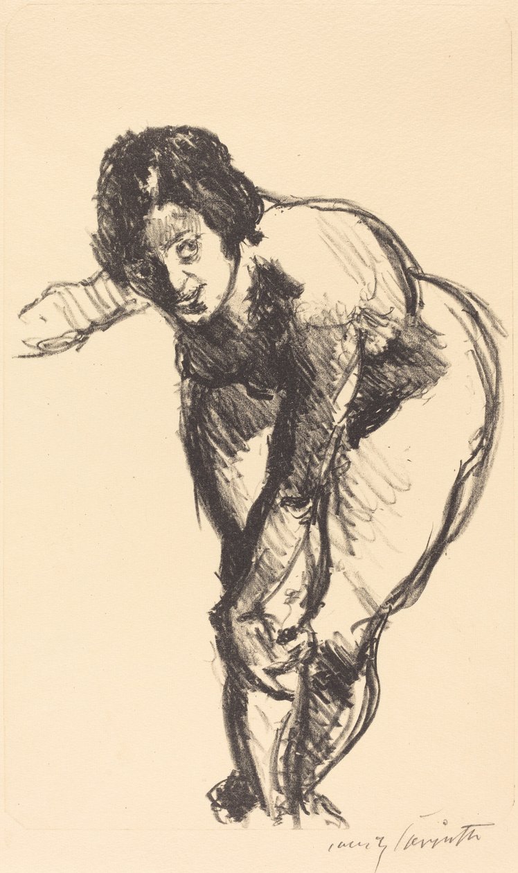 弯曲的裸体（向前弯曲的裸体）。 作者 洛维斯·科林斯（Lovis Corinth）