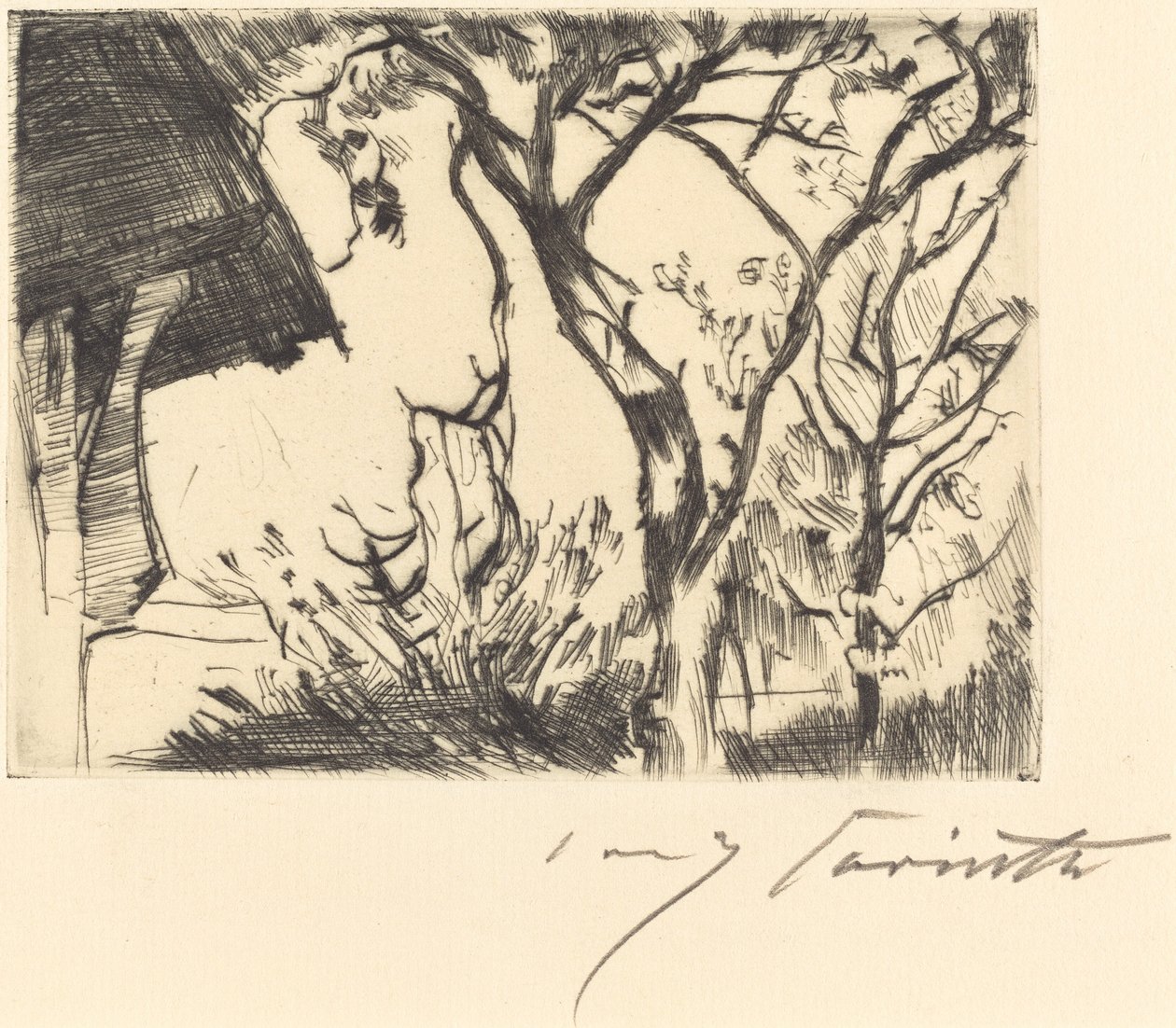 Hausecke 一所房子的角落，1918年。 作者 洛维斯·科林斯（Lovis Corinth）
