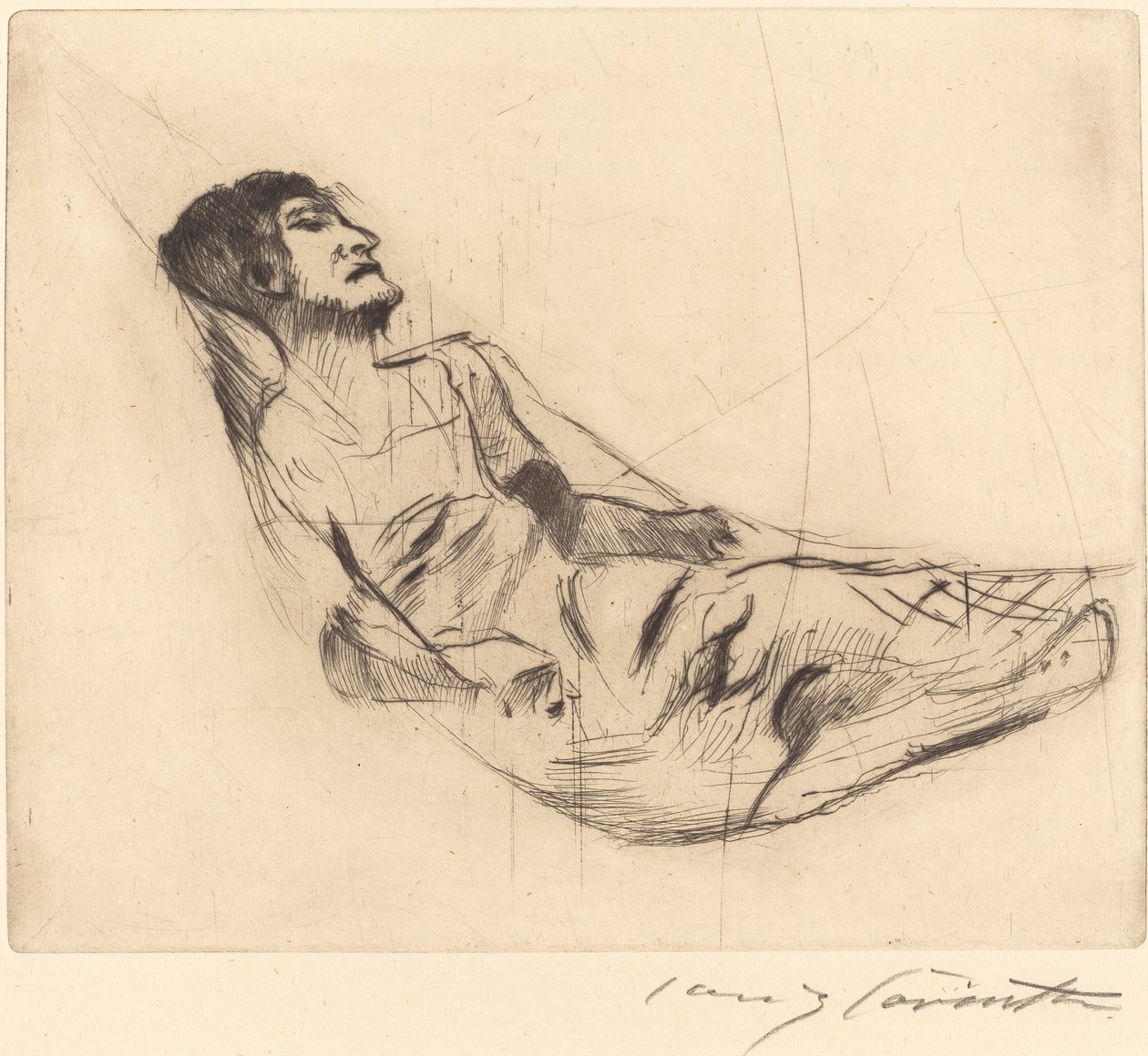 在吊床上II》（In der hängematte II）。 作者 洛维斯·科林斯（Lovis Corinth）
