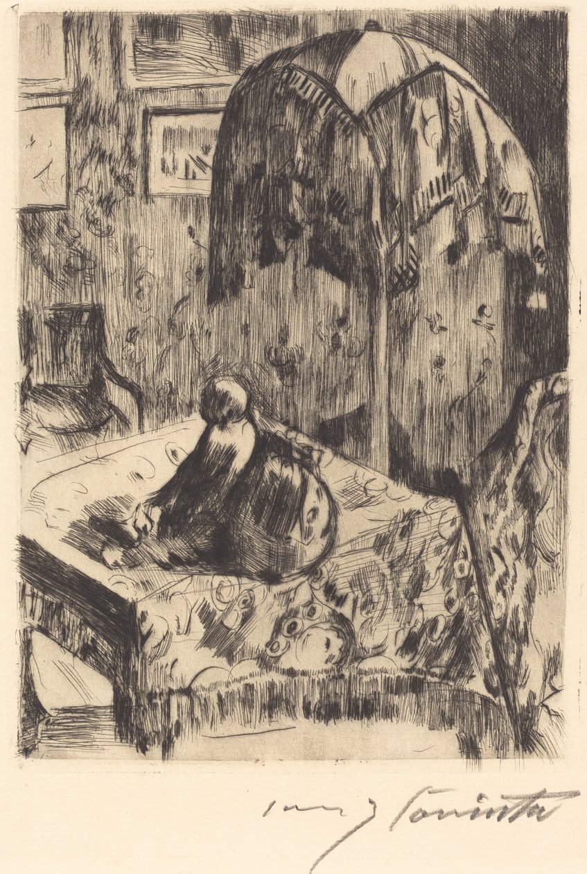 带落地灯的室内设计 作者 洛维斯·科林斯（Lovis Corinth）