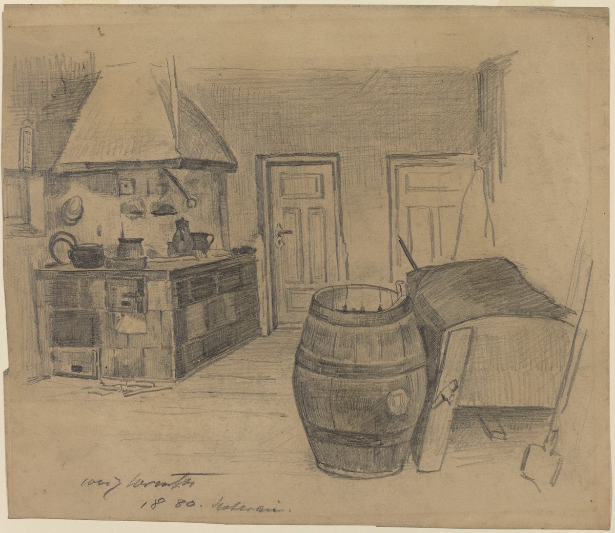 室内，1880年。 作者 洛维斯·科林斯（Lovis Corinth）