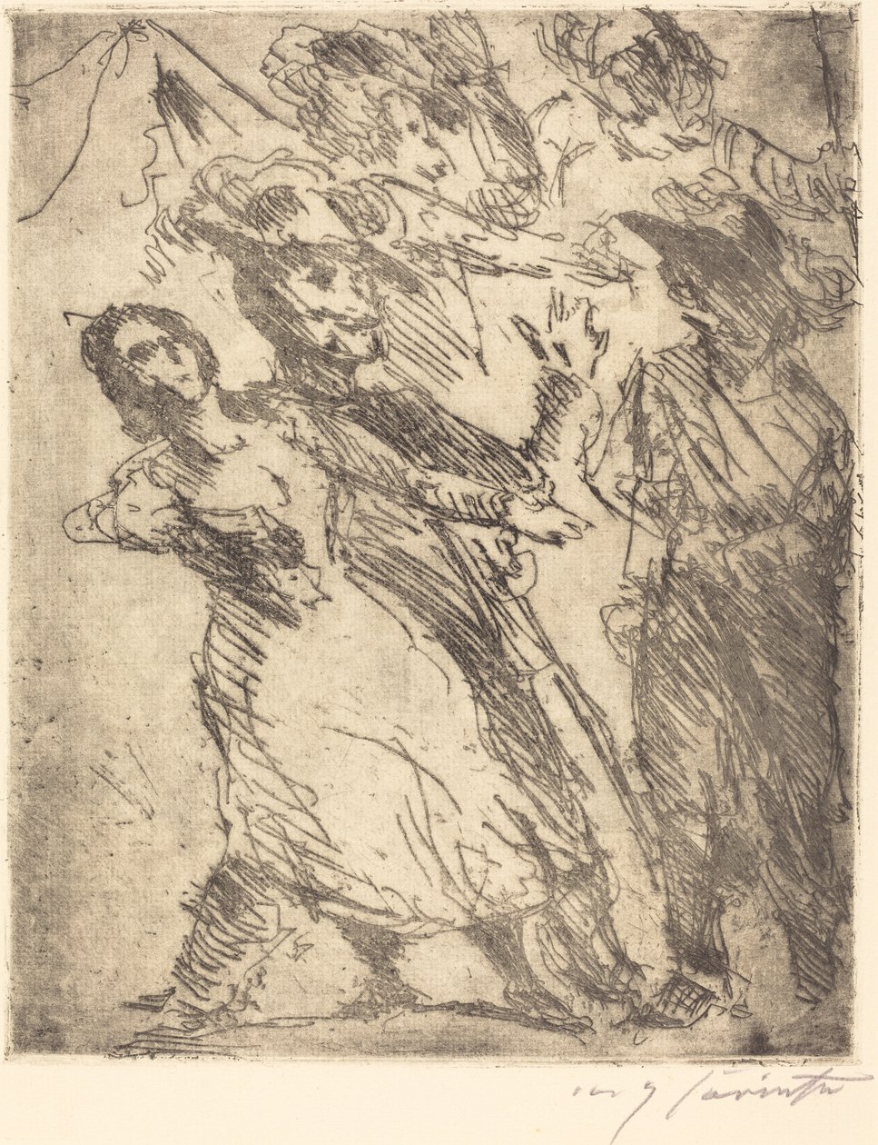 Kavaliere mit einer frau 骑士和一个女人，约1923年。 作者 洛维斯·科林斯（Lovis Corinth）