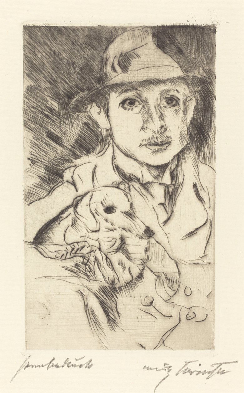 Knabe mit Hund Boy with Dog, 1915年。 作者 洛维斯·科林斯（Lovis Corinth）