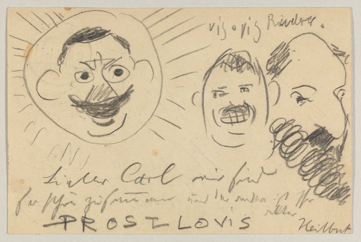 Lovis Corinth 致 Carl Strathmann：明信片，1902 年 12 月 12 日邮戳 作者 洛维斯·科林斯（Lovis Corinth）