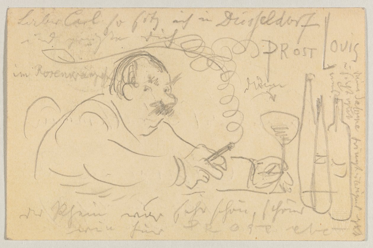 Lovis Corinth 致 Carl Strathmann：明信片，1907 年 9 月 13 日邮戳 作者 洛维斯·科林斯（Lovis Corinth）