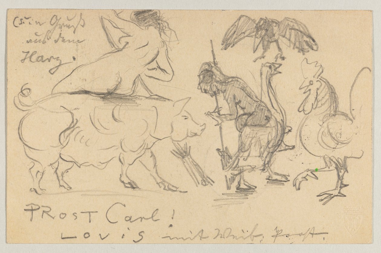 Lovis Corinth 致 Carl Strathmann：明信片，1905 年 7 月 21 日邮戳 作者 洛维斯·科林斯（Lovis Corinth）