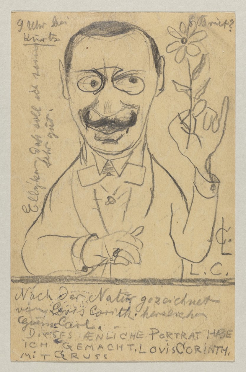 Lovis Corinth 致 Elly Franke 小姐：明信片，1897 年 8 月 28 日邮戳 作者 洛维斯·科林斯（Lovis Corinth）