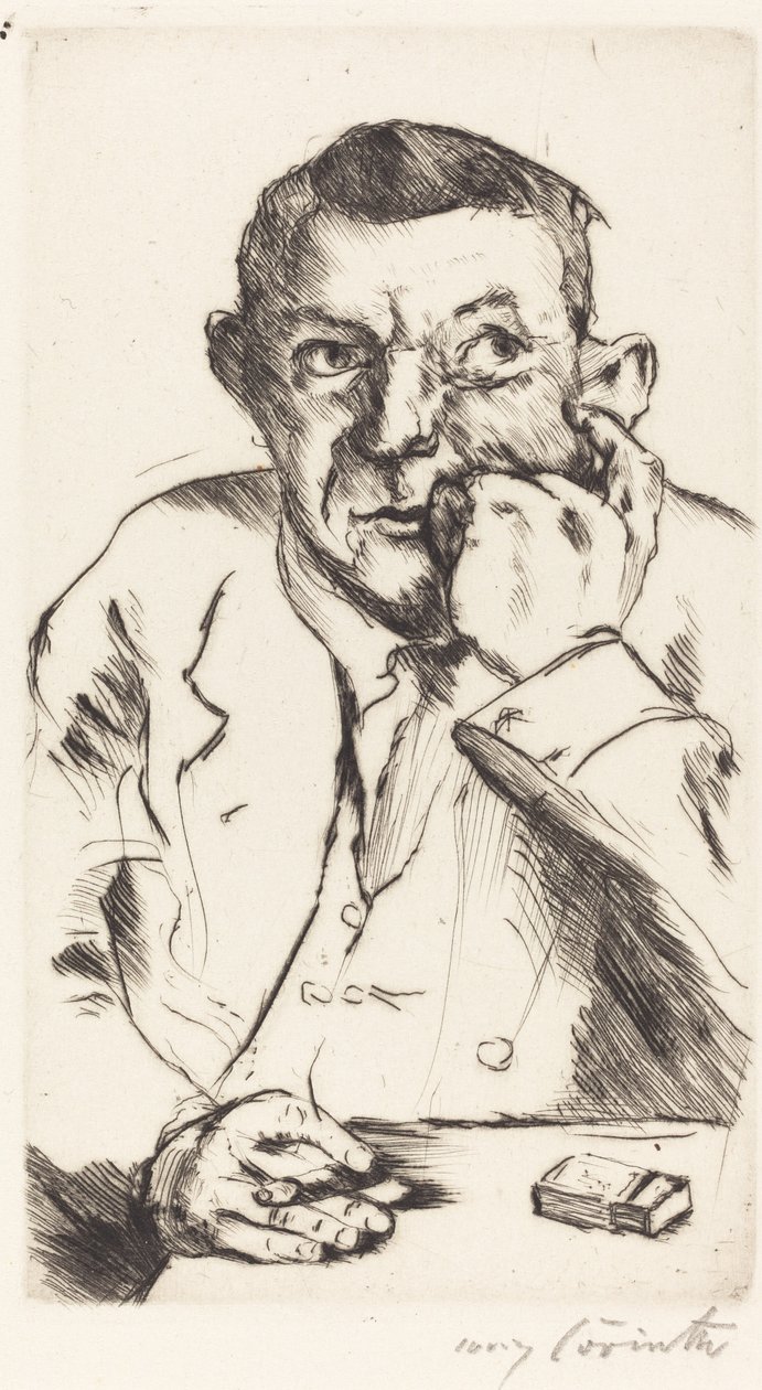 一个吸烟的人的肖像，1916年。 作者 洛维斯·科林斯（Lovis Corinth）