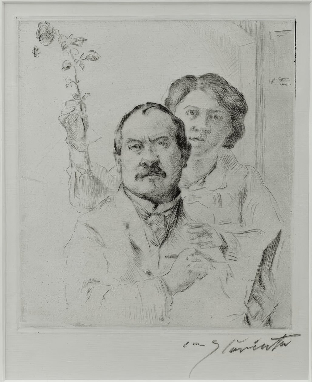 与妻子夏洛特-贝伦德-科林斯的自画像 作者 洛维斯·科林斯（Lovis Corinth）