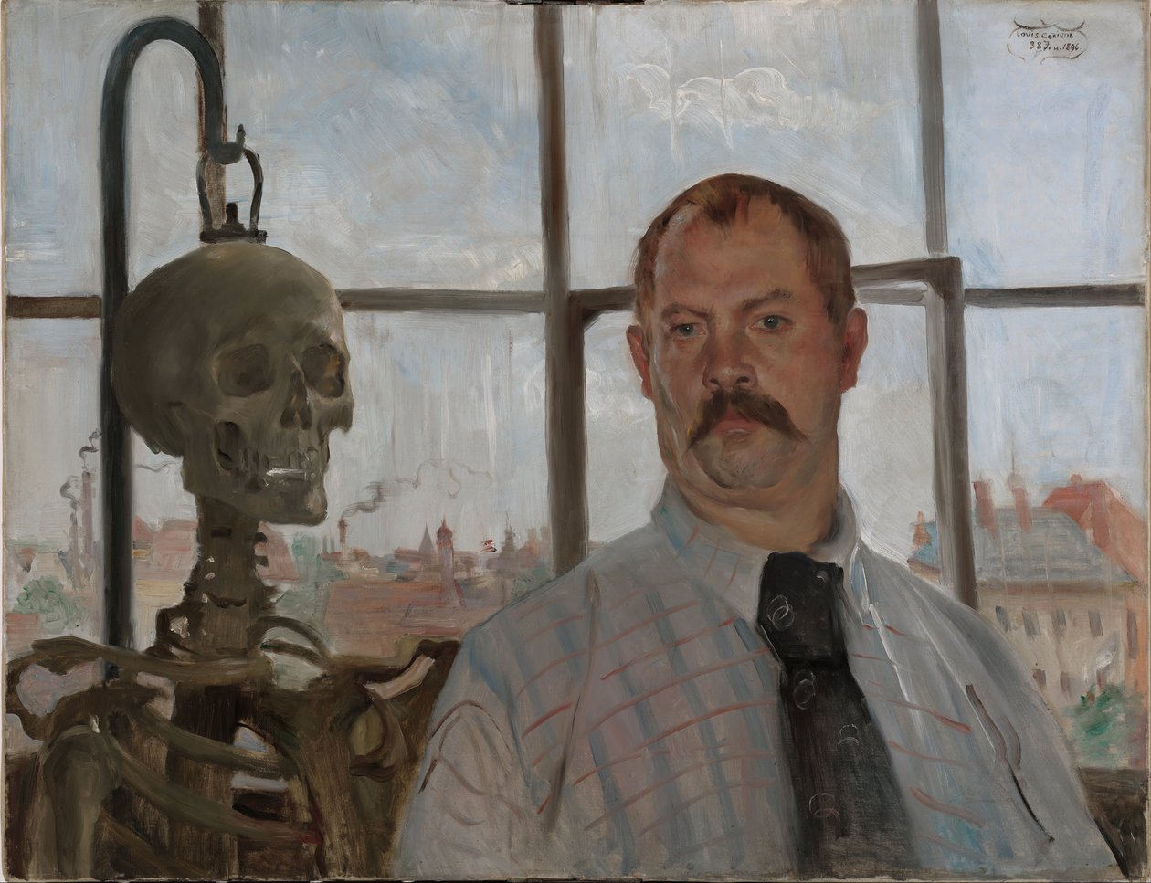 带骨架的自画像 作者 洛维斯·科林斯（Lovis Corinth）