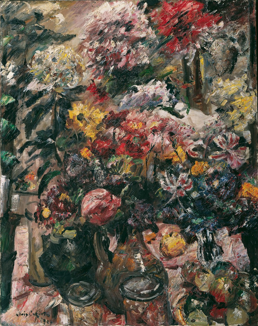 菊花和金盏花的静物，1922年。 作者 洛维斯·科林斯（Lovis Corinth）
