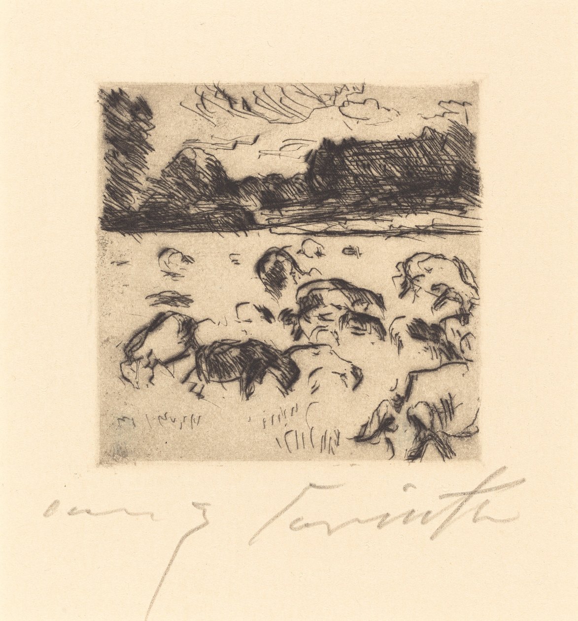 牧羊人(Grazing Sheep) 作者 洛维斯·科林斯（Lovis Corinth）