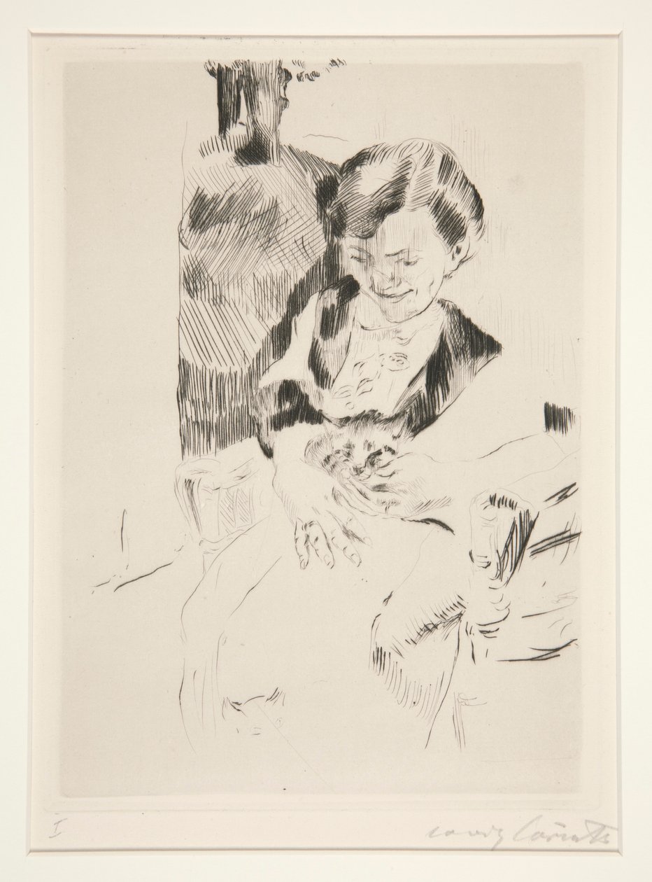 抱着小猫的女人 作者 洛维斯·科林斯（Lovis Corinth）