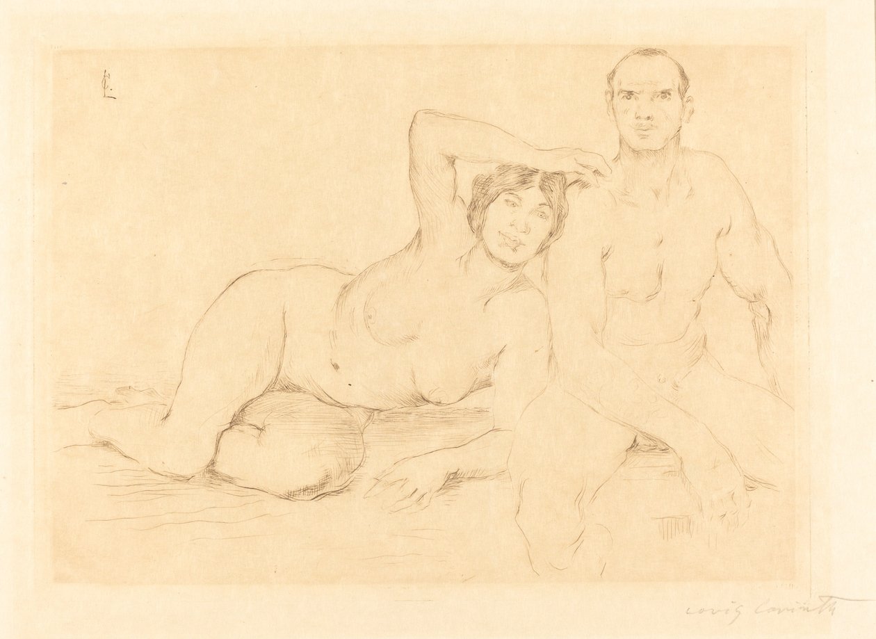 两个人（两个人的裸体） 作者 洛维斯·科林斯（Lovis Corinth）