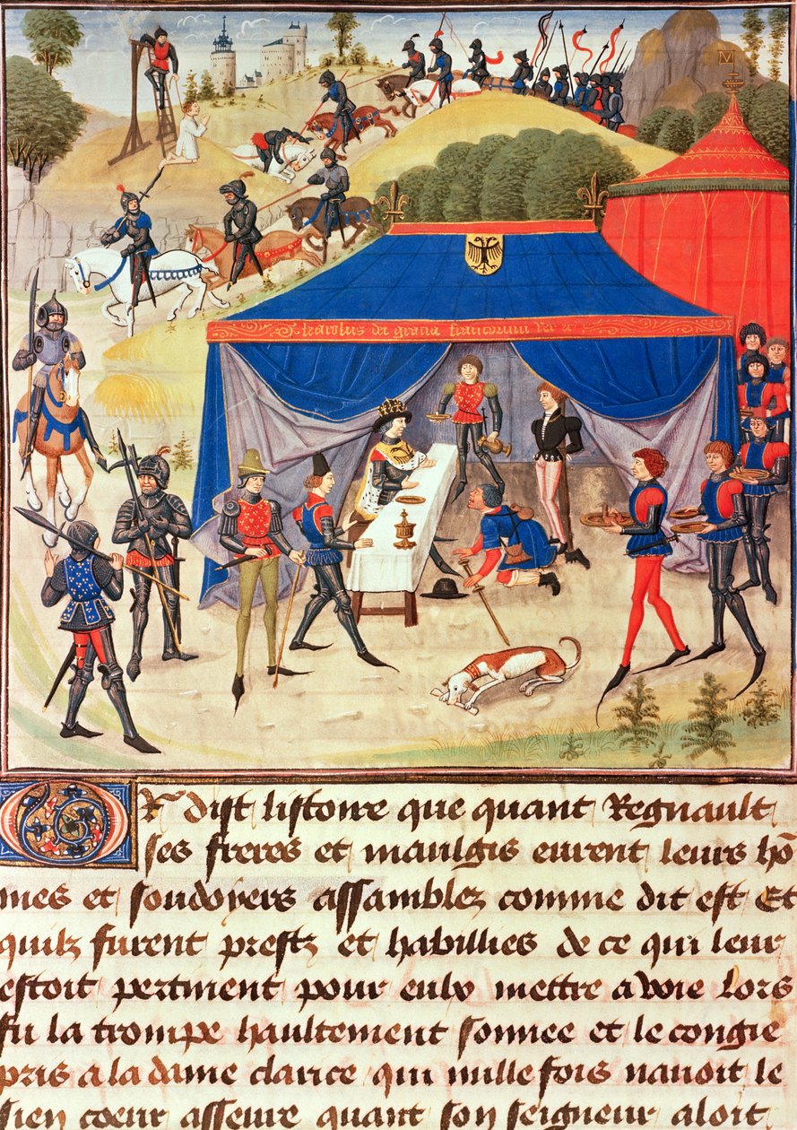 来自Renaud de Montauban周期的Montauban和Charlemagne（742-814）的Renaud女士5073 fol.253v 作者 洛伊塞特·利德