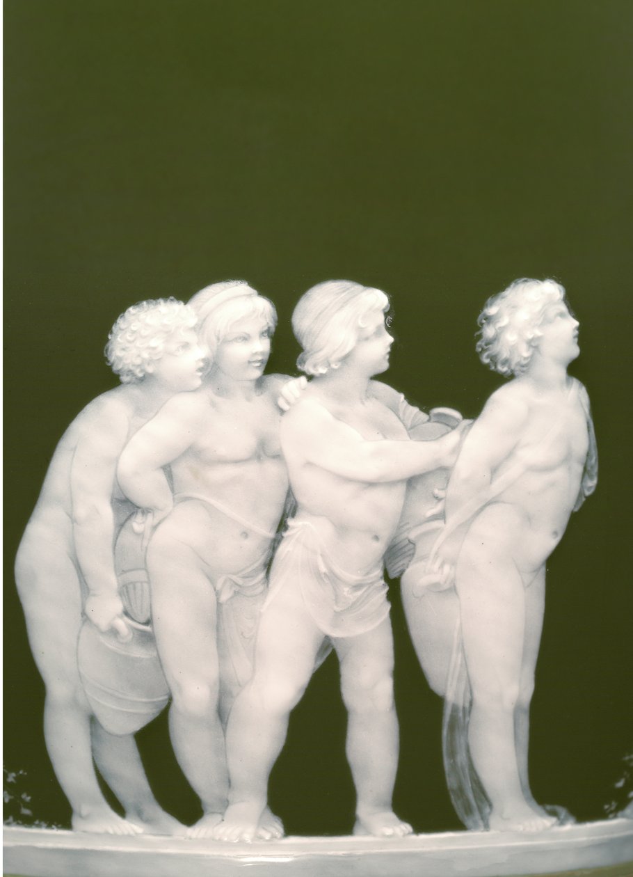 一对花瓶的细节，“ Les alteres y les les frileux” 作者 明顿斯有限公司