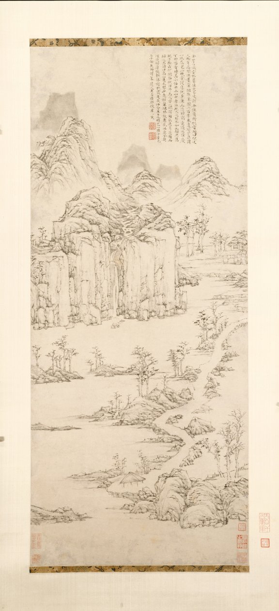 倪赞[1301-1374]后，山道溪流中的道家静修会，1567年。 作者 鲁智