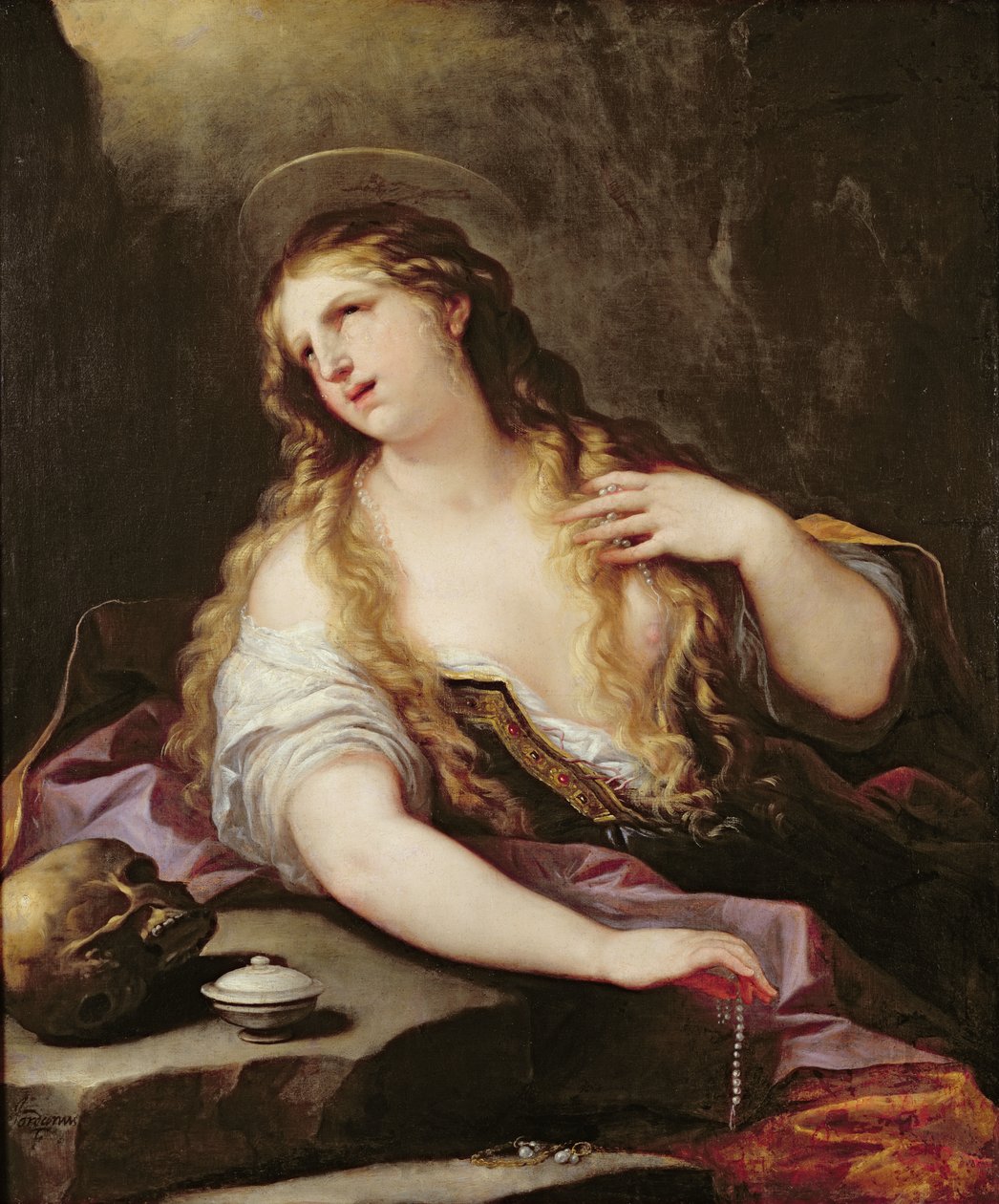 圣玛丽抹大拉宣布世界的虚荣，c.1696 作者 卢卡·乔丹奴（Luca Giordano）