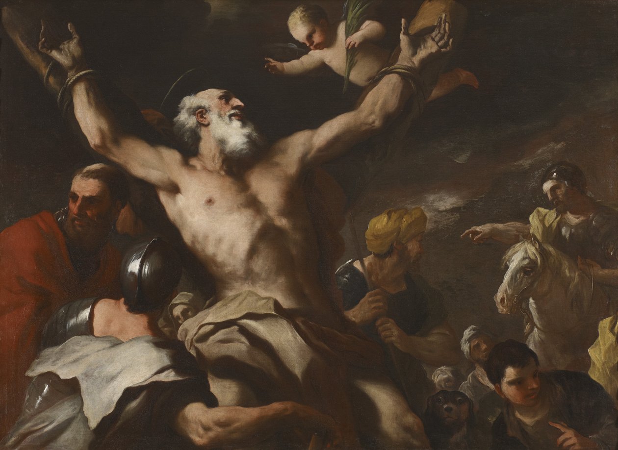 圣安德鲁被钉十字架，1660年 作者 卢卡·乔丹奴（Luca Giordano）