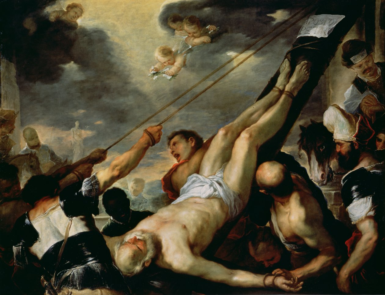 圣彼得被钉十字架，1660年 作者 卢卡·乔丹奴（Luca Giordano）