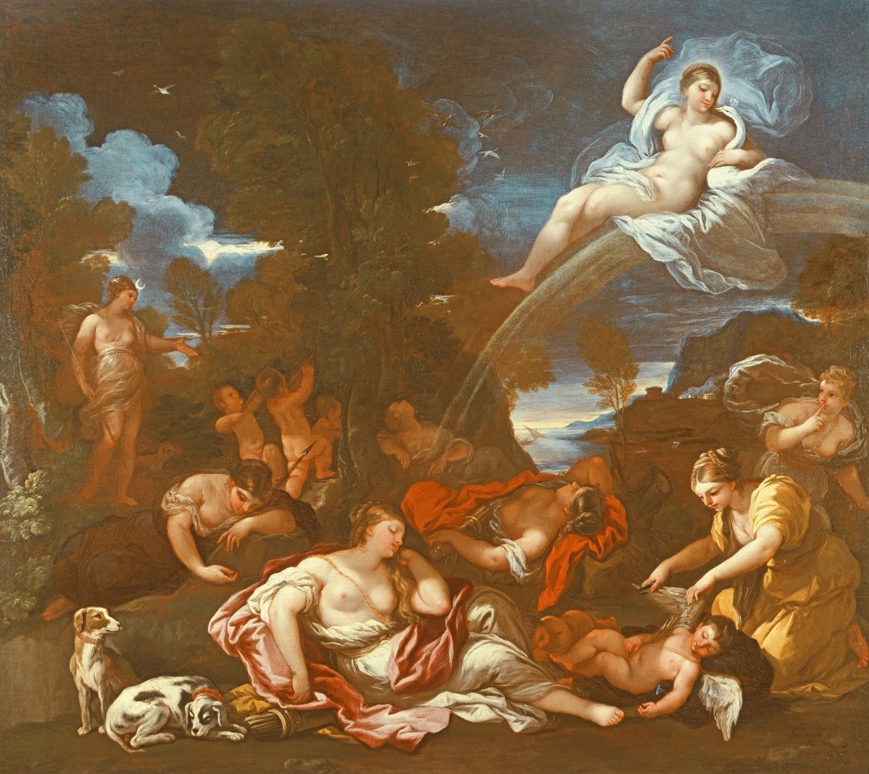 丘比特（油）的解除 作者 卢卡·乔丹奴（Luca Giordano）