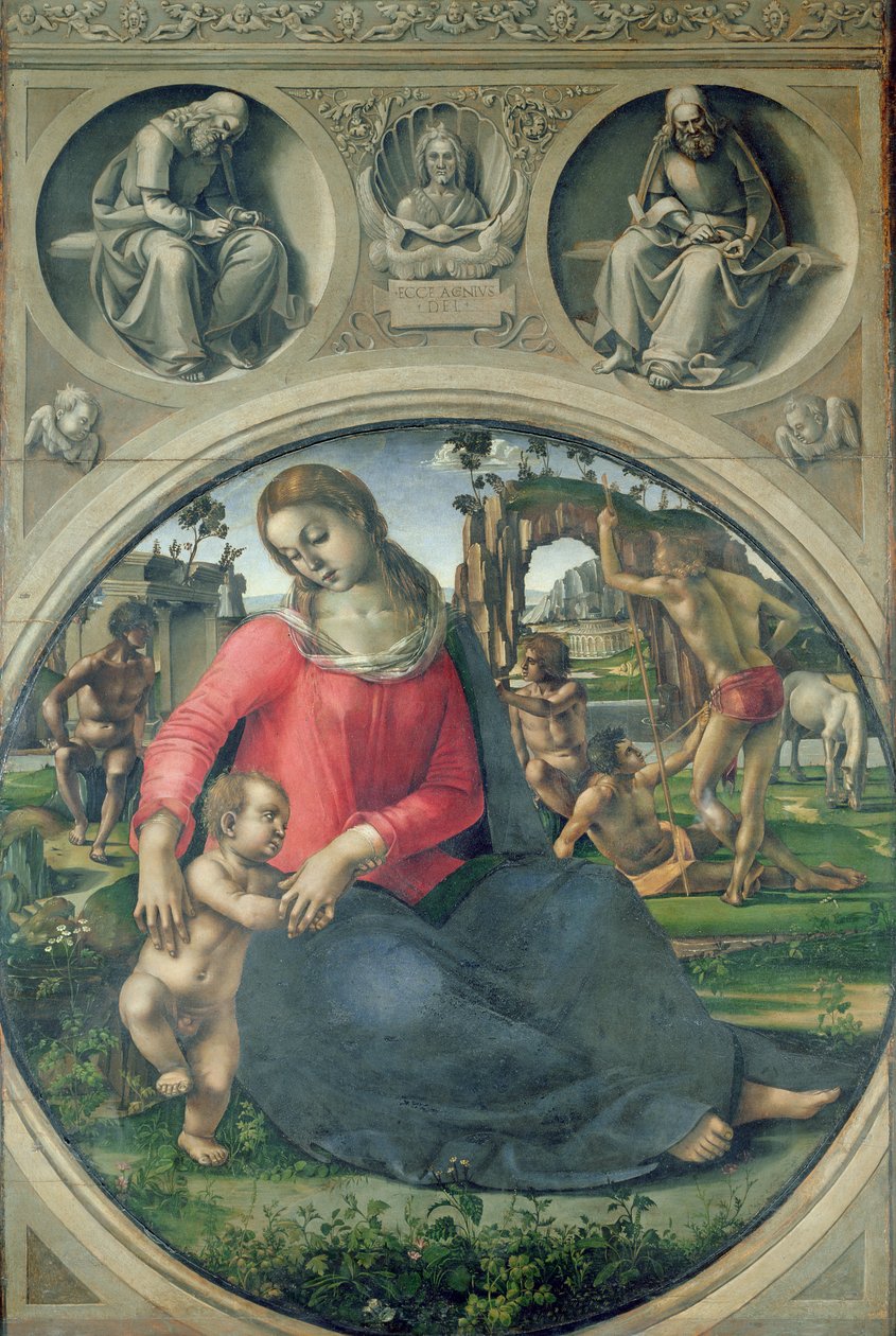 麦当娜和儿童，1490-95 作者 卢卡·西诺雷利（Luca Signorelli）