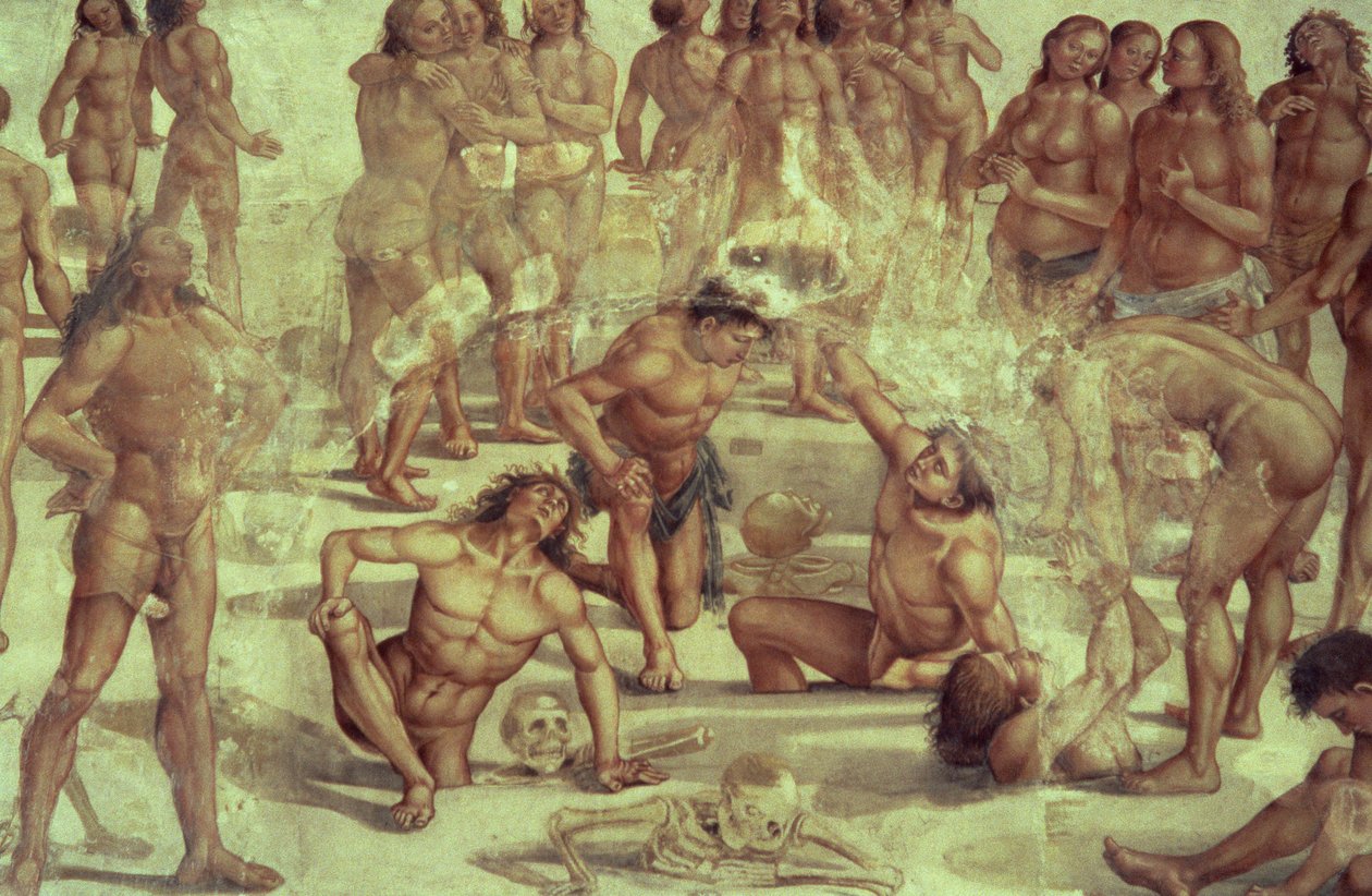 肉体的复活，细节来自最后的审判，1499-1504 作者 卢卡·西诺雷利（Luca Signorelli）