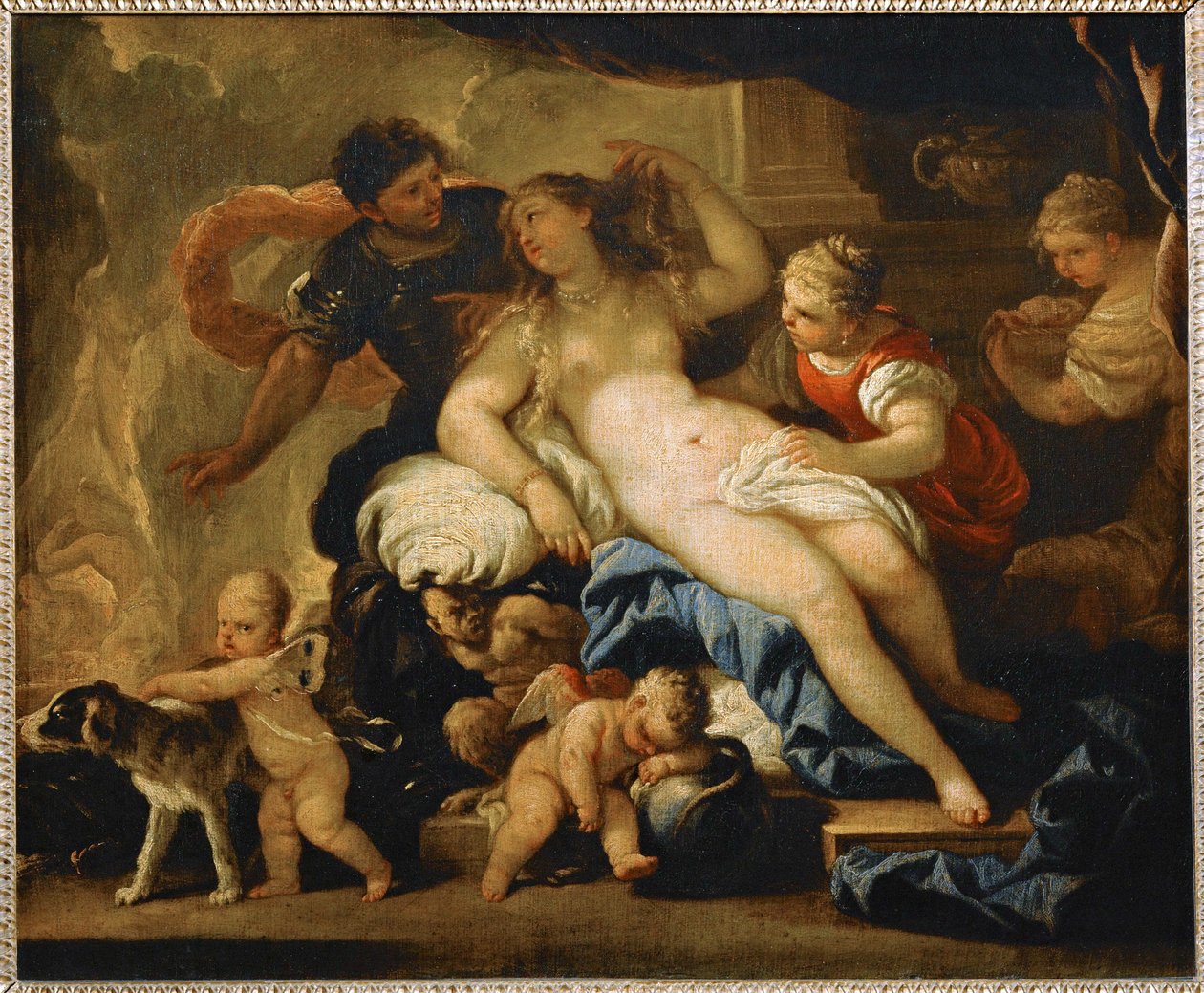 Mars et Venus dans la forge de Vulcain - 火星和金星在火神的锻造中... 作者 卢卡（圆）佐丹奴