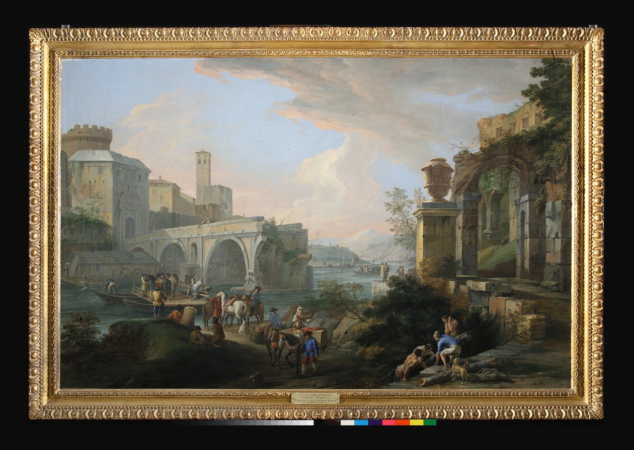 Capriccio with the Ponte Rotto，c.1714（布面油画） 作者 卢卡·卡列瓦里斯（Luca Carlevaris）