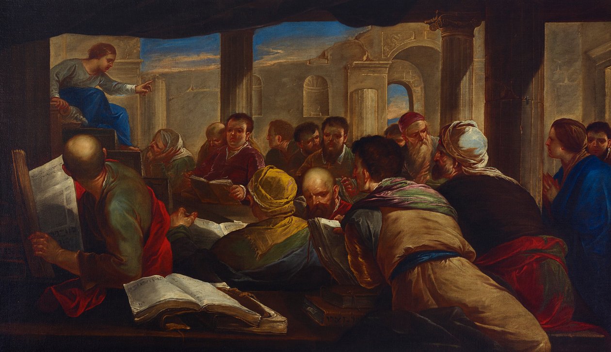 基督与医生争论 作者 卢卡·乔丹奴（Luca Giordano）