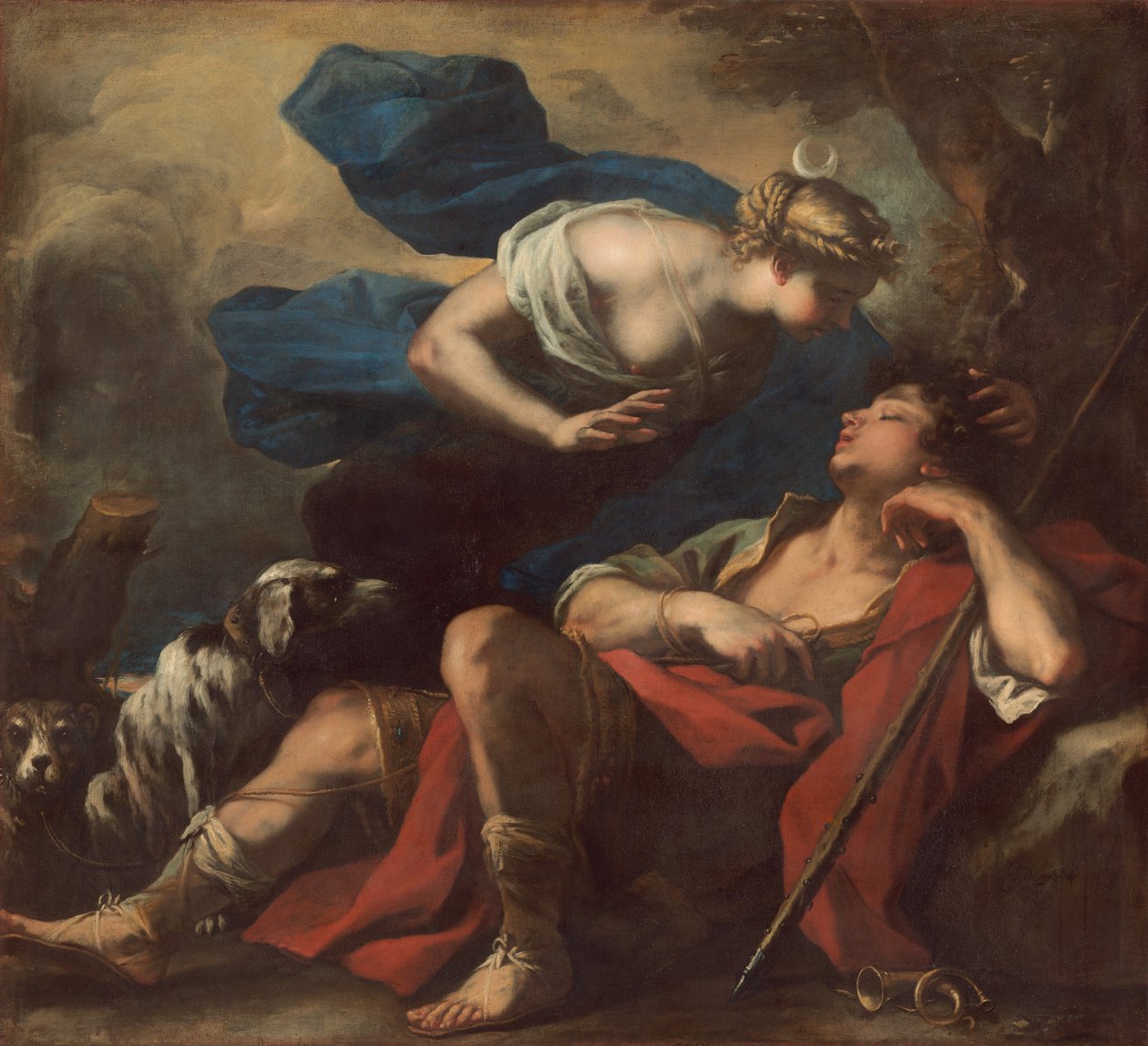 戴安娜和恩底弥翁，约1675-1680。 作者 卢卡·乔丹奴（Luca Giordano）