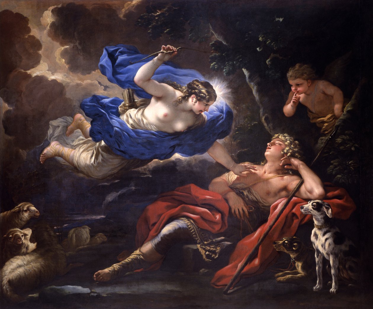 戴安娜和恩底弥翁，约1675-1680。 作者 卢卡·乔丹奴（Luca Giordano）
