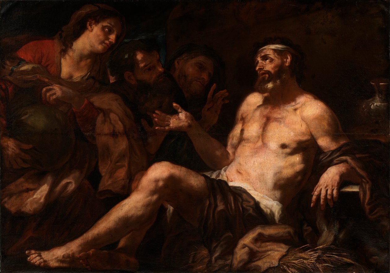 约伯和他的安慰者 作者 卢卡·乔丹奴（Luca Giordano）