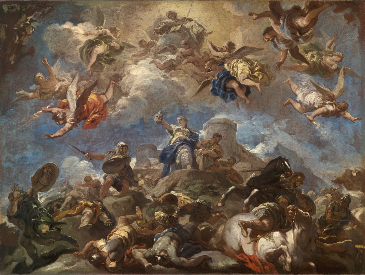 朱迪丝展示霍罗费恩的头颅 作者 卢卡·乔丹奴（Luca Giordano）