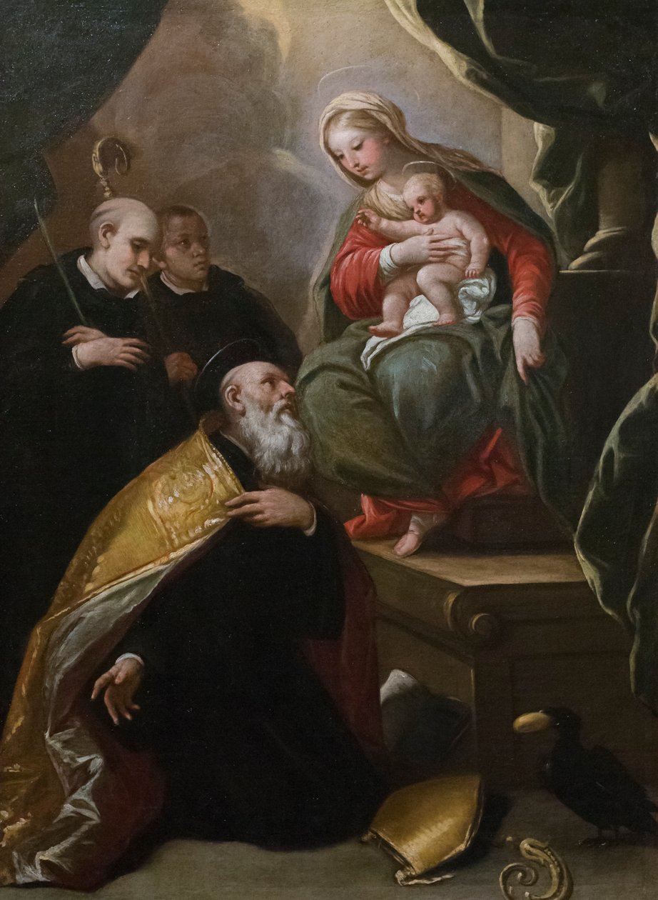 麦当娜和孩子与圣徒 作者 卢卡·乔丹奴（Luca Giordano）