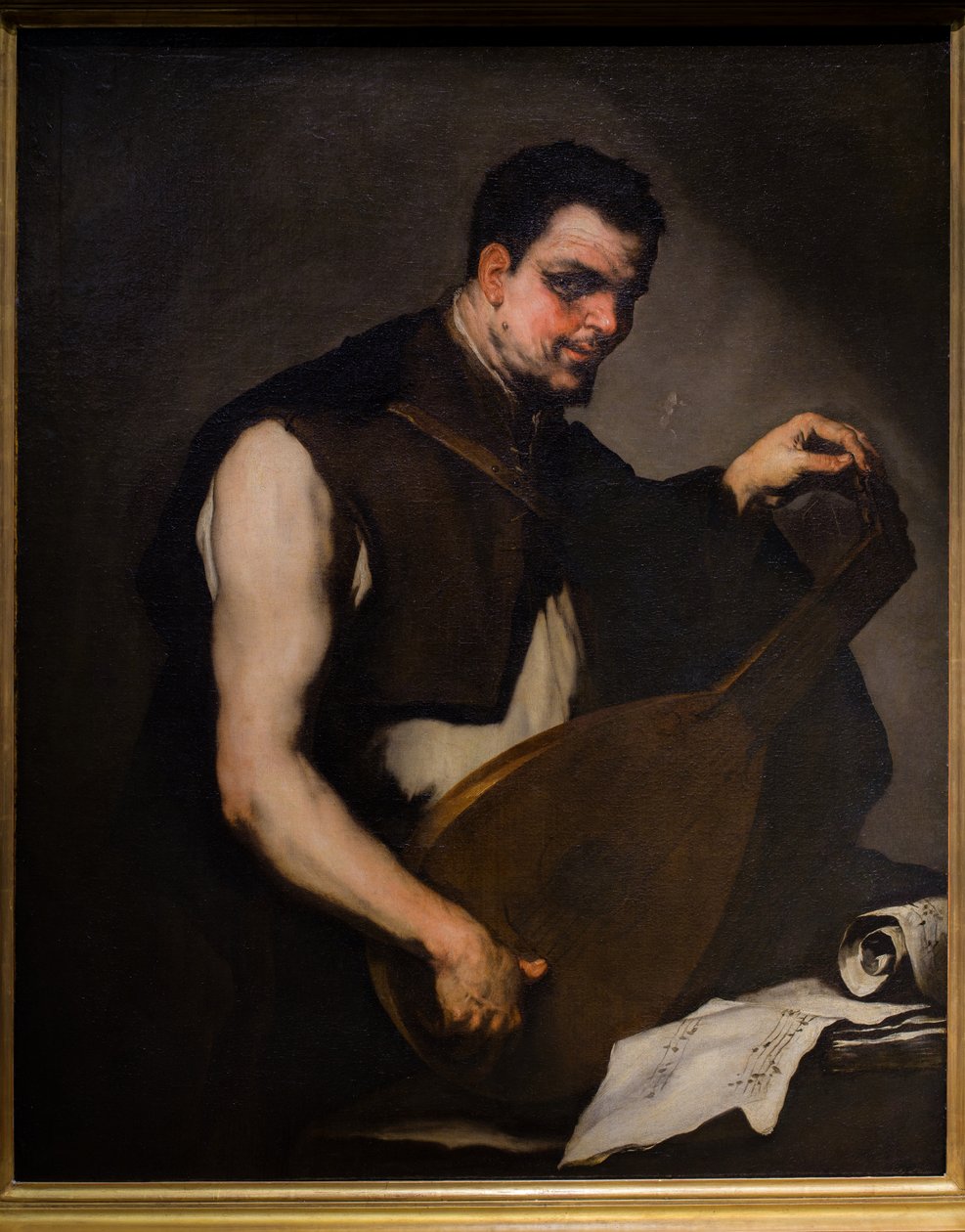 音乐家在调试琵琶 作者 卢卡·乔丹奴（Luca Giordano）