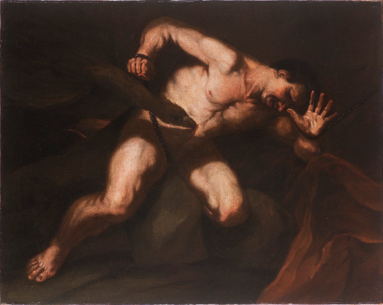 普罗米修斯，十七世纪。 作者 卢卡·乔丹奴（Luca Giordano）
