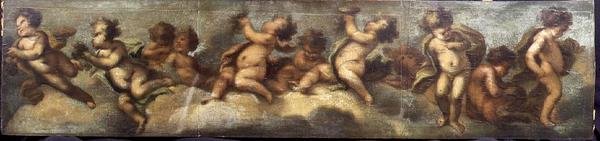 普提在玩耍（布面纸）（详见67088-90）。 作者 卢卡·乔丹奴（Luca Giordano）