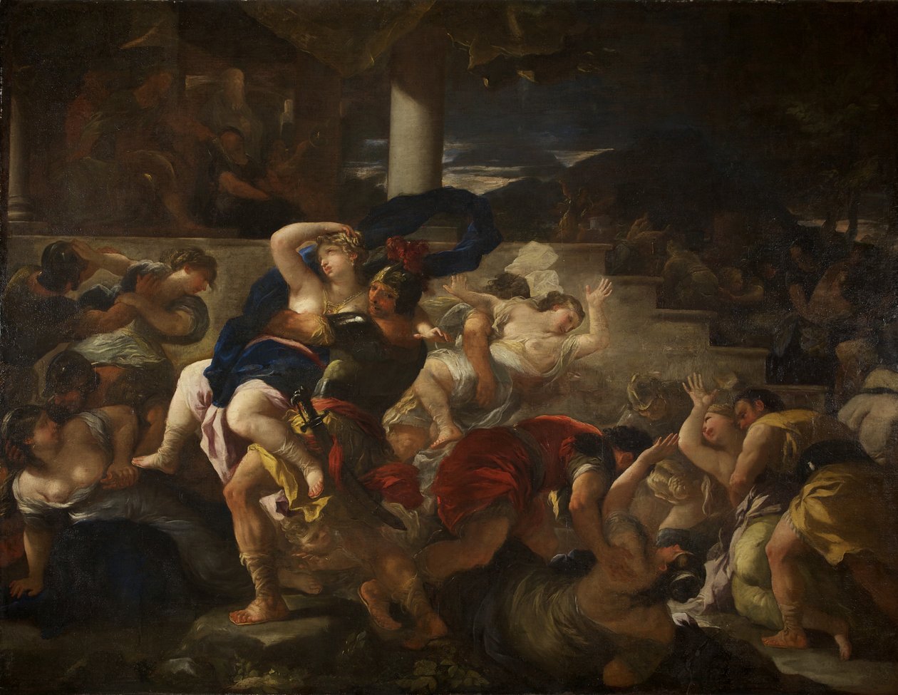萨宾妇女的强奸》，约1675年（布面油画）。 作者 卢卡·乔丹奴（Luca Giordano）