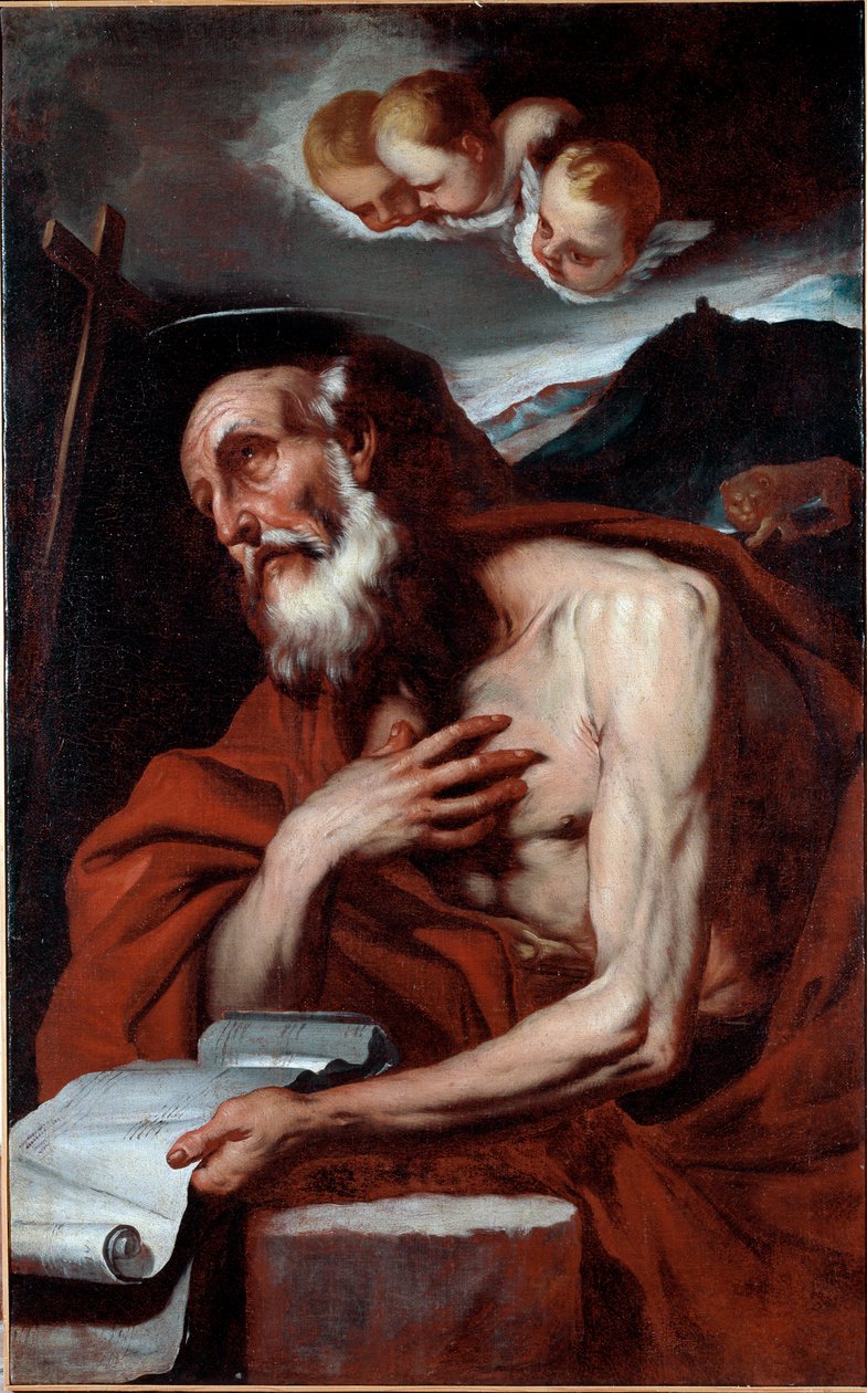 卢卡·佐丹奴（Luca Giordano）创作的圣杰罗姆绘画作品 作者 卢卡·乔丹奴（Luca Giordano）