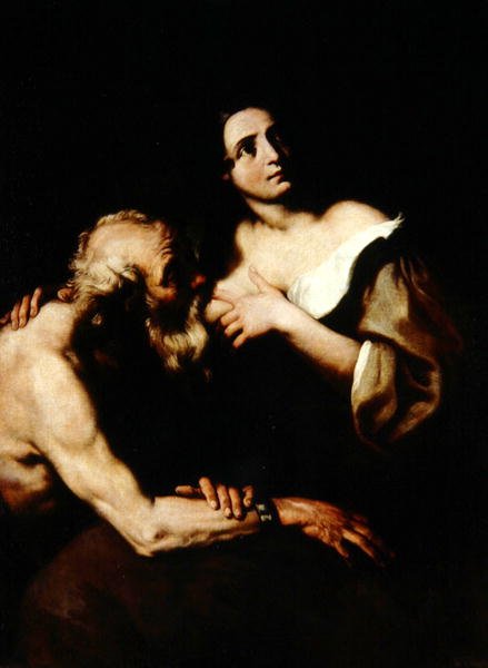 罗马慈善（布面油画） 作者 卢卡·乔丹奴（Luca Giordano）